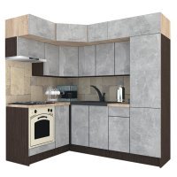 Bucatarie de Colt BIG GENA NEW DR. 160-230, Wenge / Decor 4298